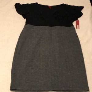 NWT Merona black & gray flutter sleeve dress Size XXL